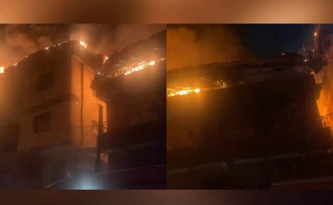 VIDEO: Fire guts three buildings in Lagos market