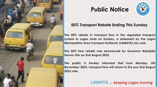 50% discount on BRT fares ends Sunday — Lagos govt
