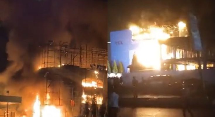 Fire Razes Popular Samsung Plaza In Abuja (Video)