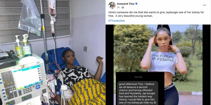 Reaction As Lady Allegedly Offers To Donate Kidney To Ailing Jay Boogie