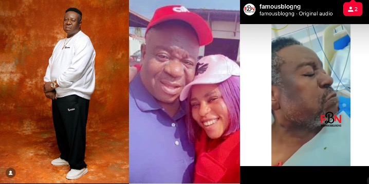 Reactions As Mr Ibu’s Wife Shares Video Of Herself Feeding Him In Hospital