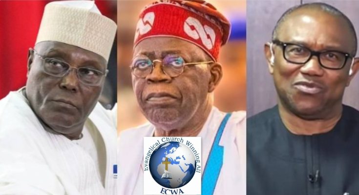 Atiku Abubakar, Bola Tinubu, Peter Obi and ECWA