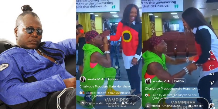 Adorable Moment Charly Boy Playfully Proposes To Kate Henshaw
