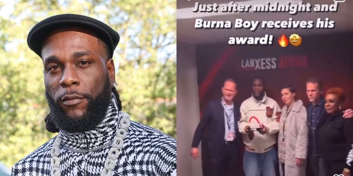 Burna Boy Receives Award For Selling Out 20,000 Capacity Lanxess Arena In Germany