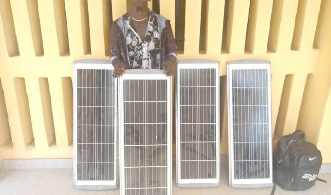 Contractor Arrested For Coming Back To Steal Solar Panels He Installed On Lagos Streets