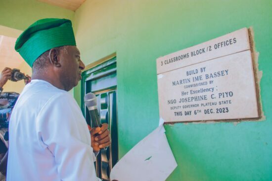 Corp member donates 3-classroom block to LEA Primary School in Plateau