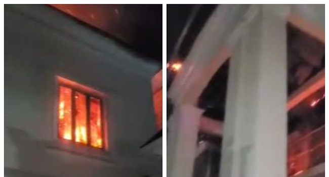 Five Rooms Destroyed As Fire Guts Ikeja Duplex (Video)