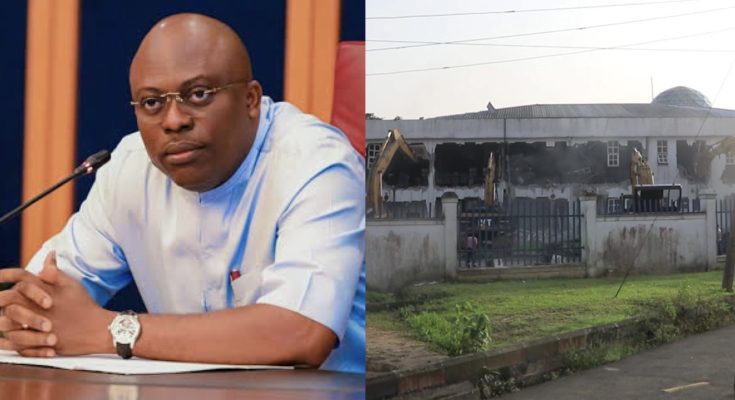 Rivers begins demolition of assembly complex three days after 27 pro-Wike lawmakers defect to APC  
