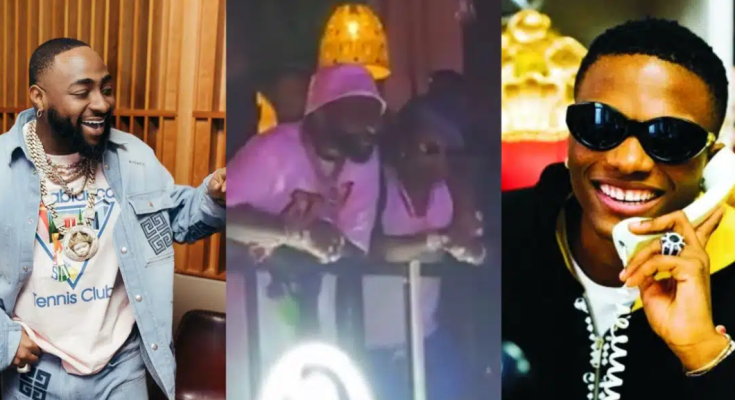 VIDEO: Davido, Wizkid hug at party stirs reactions among fans
