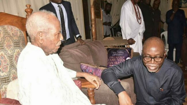 Ayedatiwa visits Afenifere leader, Fasoranti