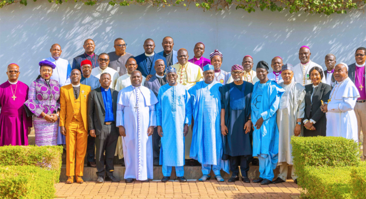 President Bola Tinubu with Christian Association of Nigeria [Presidency]