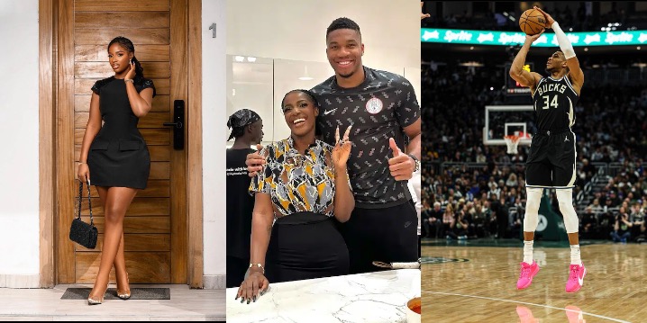 Hilda Baci Over The Moon As She Hosts Famous Basketballer, Antetokounmpo