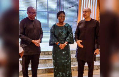 PHOTOS: Obi, Utomi pay condolence visit to Akeredolu’s family