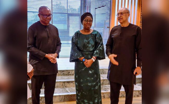 PHOTOS: Obi, Utomi pay condolence visit to Akeredolu’s family