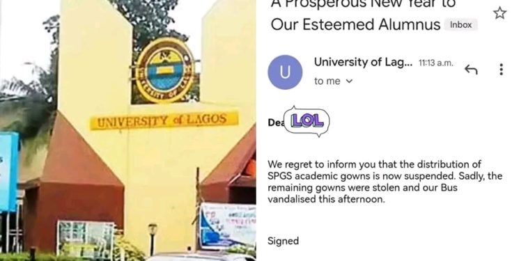 Suspected Hoodlums Attack UNILAG Bus During Convocation, Steal Graduation Gowns