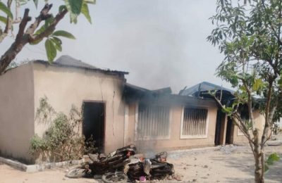 Traditional ruler’s palace burnt as women protest