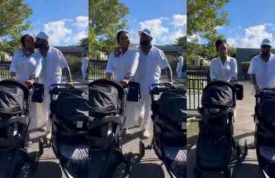 VIDEO: Davido spends time with wife Chioma, their twins