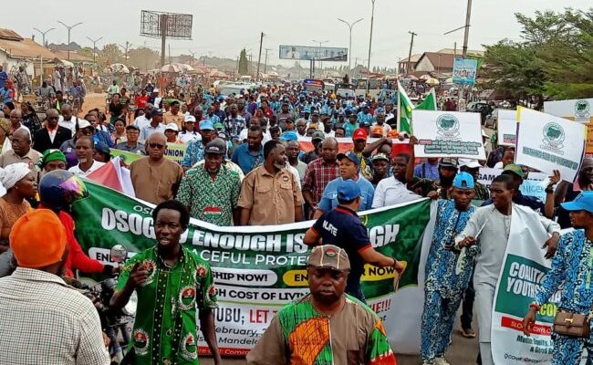 NLC, activists protest economic hardships, hunger in Osogbo