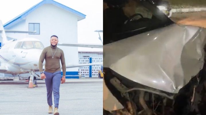 Nollywood Actor, Abiodun Adebanjo Survives Terrifying Car Accident In Lekki (Video)