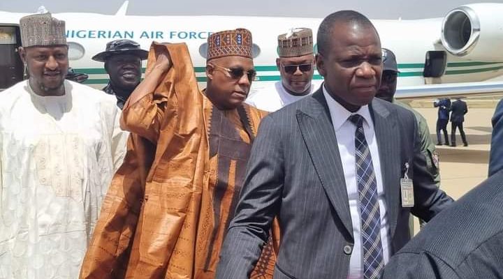 Shettima visits Buhari, Emir of Daura