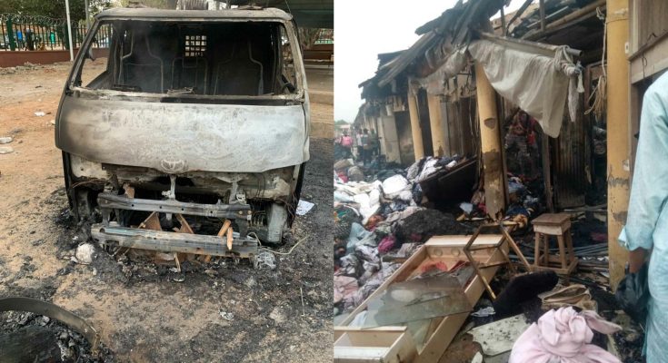 UPDATE: Hoodlums set Wuse market on fire over death of convict