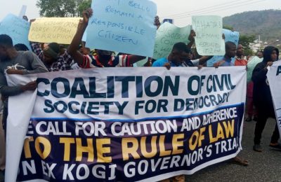 Youths Protest EFCC’s Planned Arrest Of Yahaya Bello