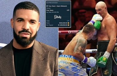 Again, Drake loses $565,000 after betting on Tyson Fury