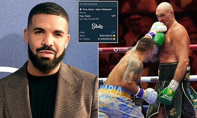 Again, Drake loses $565,000 after betting on Tyson Fury