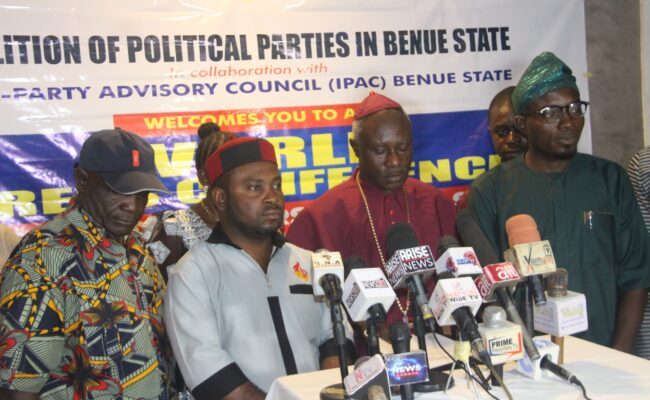 Benue political parties raise alarm over Gov Alia's