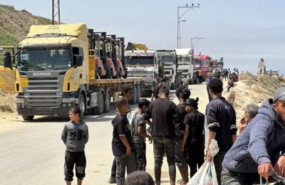 Gaza aid trucks