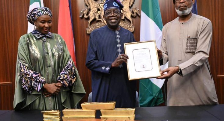 Dele Alake Presents Gold Bars To Tinubu, Says Transaction Added $5m To Economy