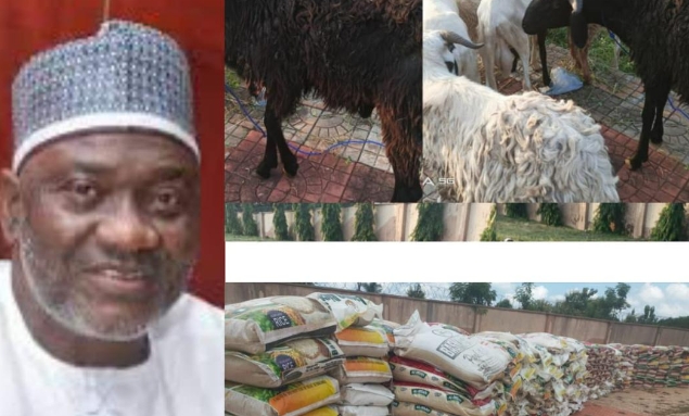 Eid-el-Kabir: Sen Echocho distributes rams, rice to constituents