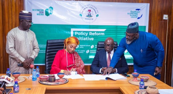 FG, NESG sign MoU on financial framework for Creative Industry