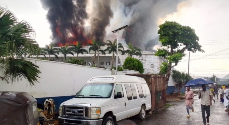 Fire Razes Christ Embassy Headquarters In Lagos (Video)