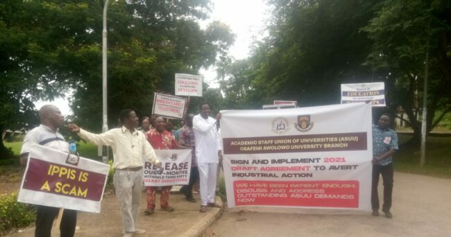 OAU ASUU protests non-implementation of visitation panel reports,