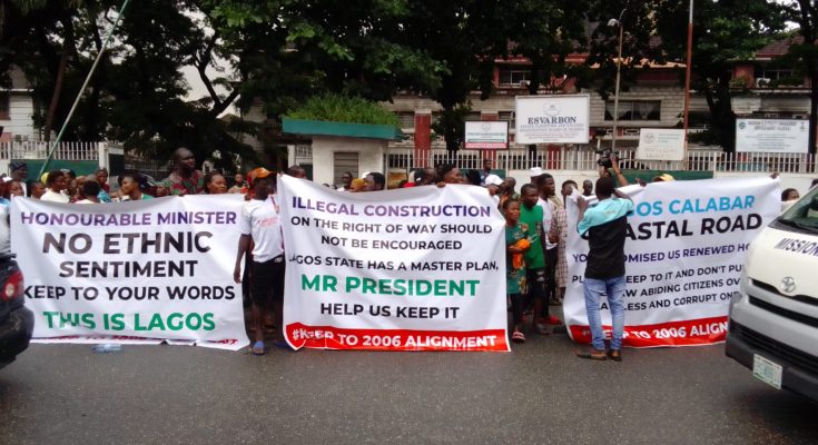 Okun Ajah residents protest over Coastal road diversion