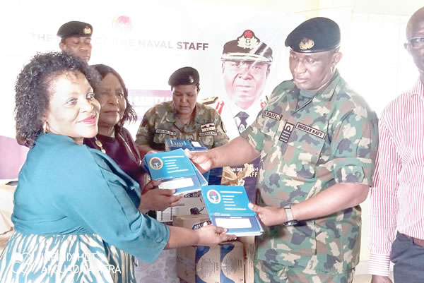 Navy donates pumping machine, head tanks, books, others to schools in Delta