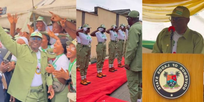 VIDEO: Sanwo-Olu rocks NYSC uniform to Lagos camp, gifts each corps member N100,000