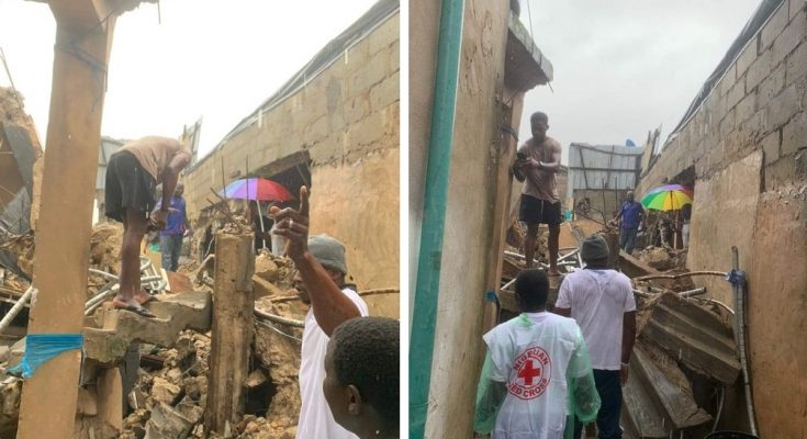 Seven Injured As Newly Constructed Storey-Building Collapses In Lagos