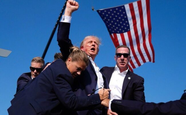 Trump rushes off Pennsylvania rally stage after gunfire