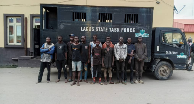 Lagos Apprehend 12 Suspected Thugs For Allegedly Constituting Nuisance