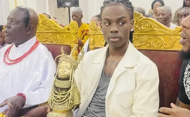 Oba of Benin gifts royal plaque to Afrobeats star Rema