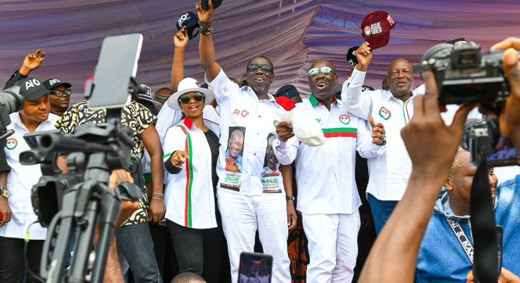 Obaseki leads PDP stalwarts for Ighodalo at Ubiaja