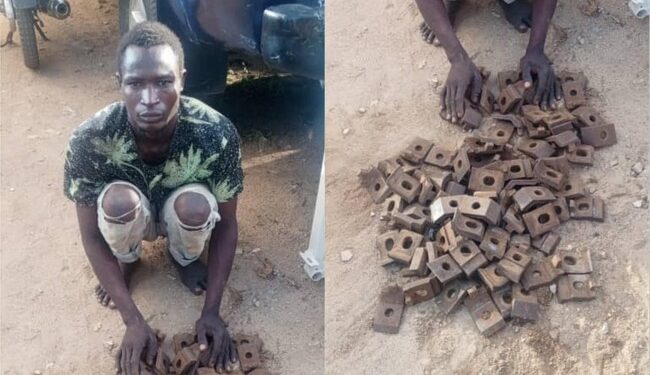 Bauchi Police Nab Suspect, Recover 95 Vandalised Rail Tracks