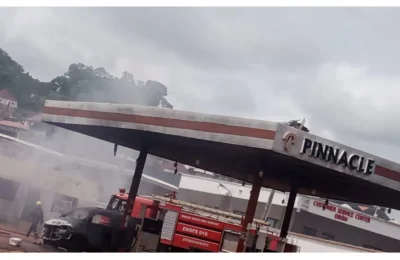 Four Vehicles Destroyed As Gov Mbah's Filling Station Reportedly Set Ablaze By Miscreants In Enugu