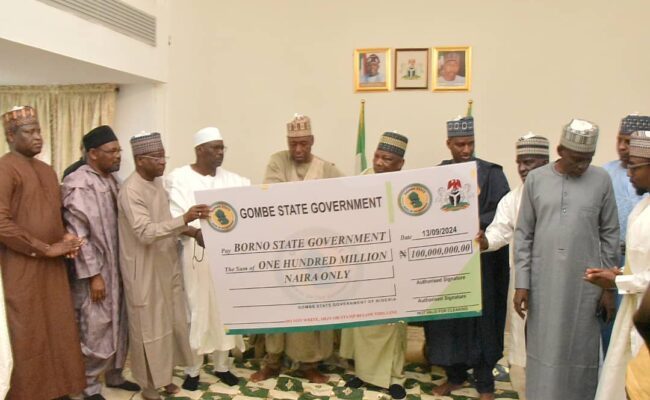 Gombe govt donates N100m to Borno flood victims