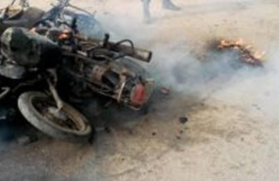 Angry Mob Sets Ablaze Two Men Over Alleged Motorcycle Theft In Ogun