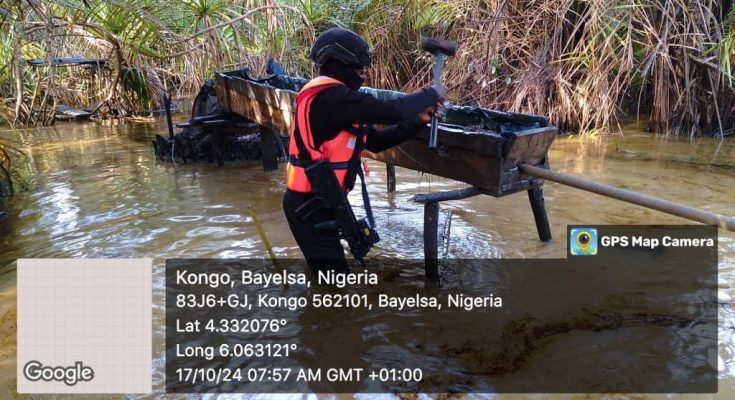 Navy Deactivates Two Illegal Refining Sites In Bayelsa