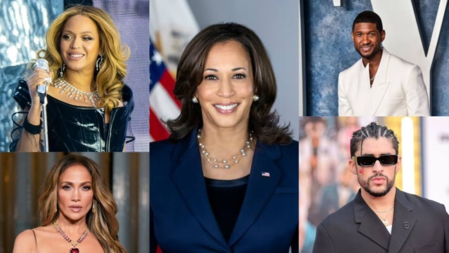 celebrities supporting Kamala Harris,