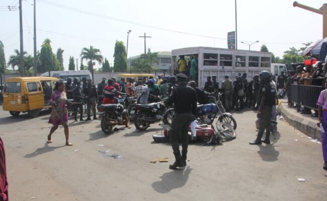 Lagos Taskforce impounds 128 motorcycles for illegal operation